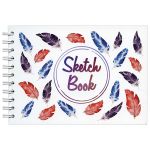 Скетчбук А6, 102х146 мм, 60л, на гребне, пл. 100гр, белая бумага, Полином