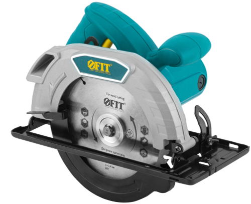 Пила дисковая 1280 Вт, 5000 об/мин, 185/20 мм, жел. опора, рез. накл., БС щеток, блок шпинд., коробка 80398