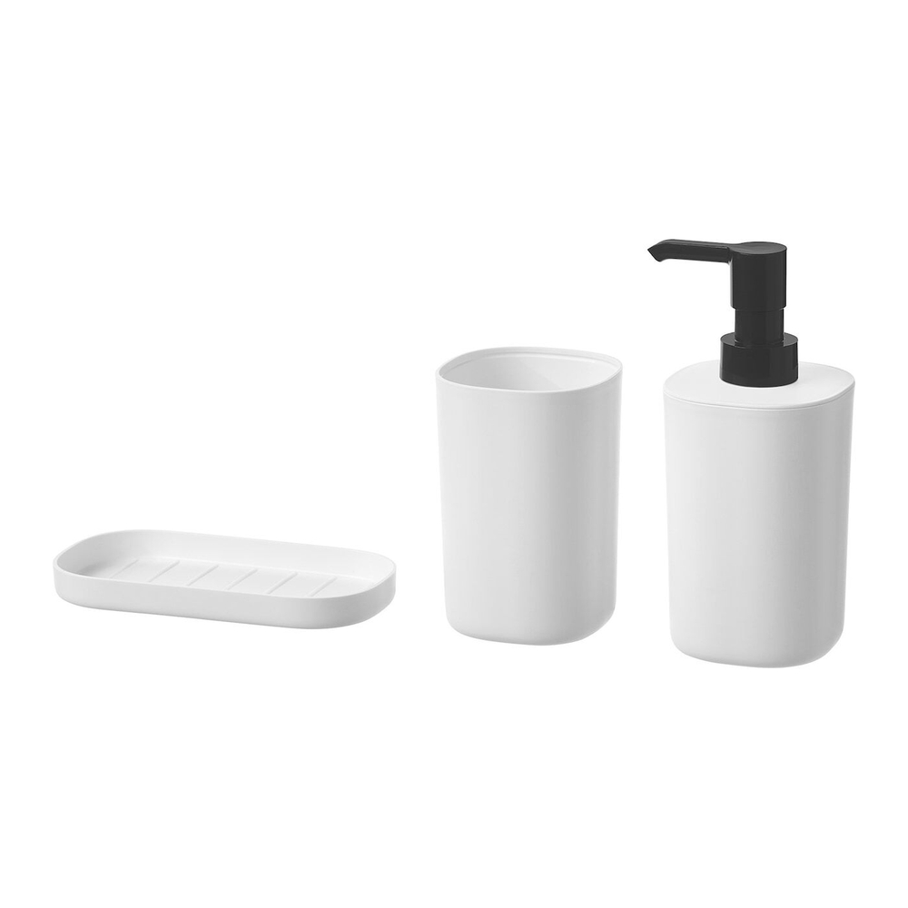 IKEA STORAVAN  (ИКЕА СТОРАВАН)  -  Набор для ванной комнаты, 3 предмета, белый