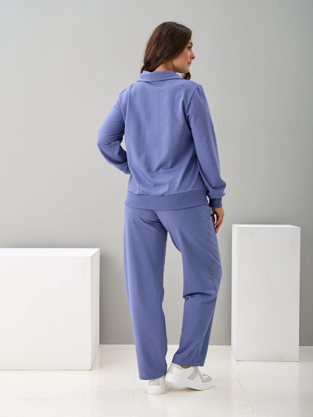 Костюм с брюками КБ-384/серо-фиолетовый-п