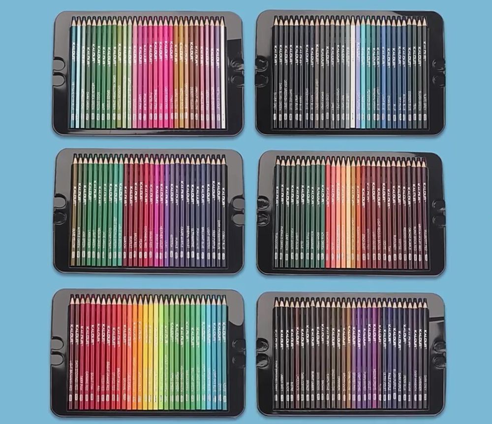 Карандаши акварельные Kalour 180 цветов металлический пенал