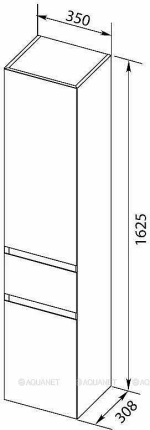 Шкаф-пенал Aquanet Нью-Йорк 203956 35 орех