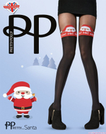 Колготки в рождественском стиле с имитацией ботфорт (Размер: S-M-L) (Цвет: черный)