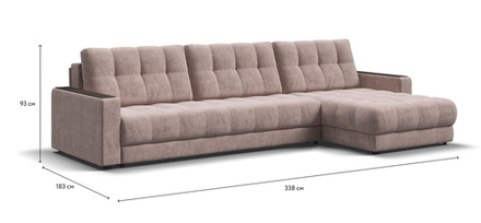 Угловой диван BOSS 3.0 MAX Велюр Royal пион