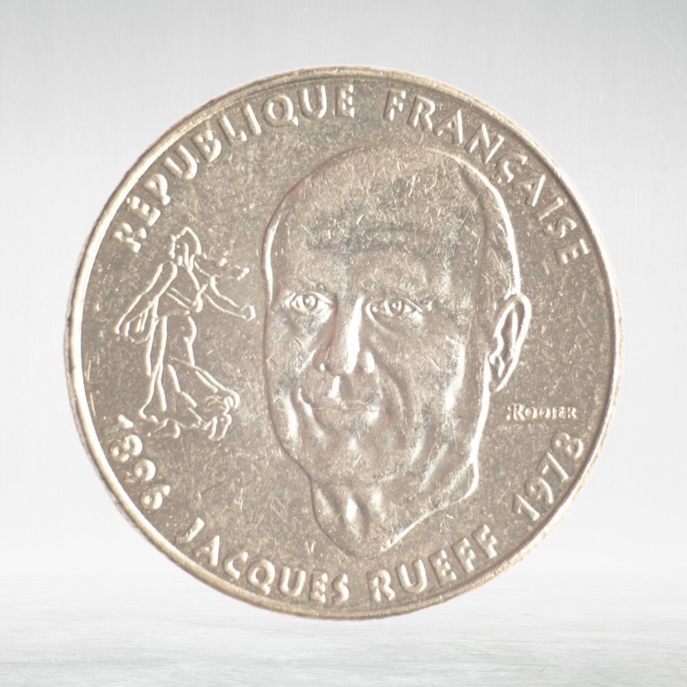 France, 1 Franc 1996 - 100th Anniversary of Jacques Rueff, VF