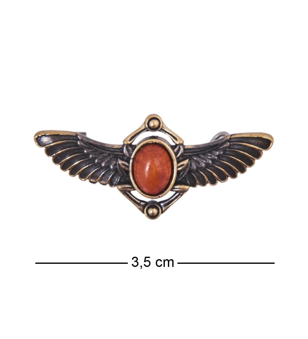 AM-4218 Брошь «Жук Крылатый» (латунь, янтарь)