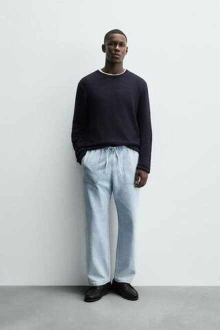 ZARA ЛЕГКИЕ ДЖИНСЫ-ДЖОГГЕРЫ, ВЫЦВЕТШИЙ СИНИЙ