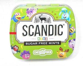Конфеты SCANDIC без сахара со вкусом "Яблоко" Смешарики 14 гр