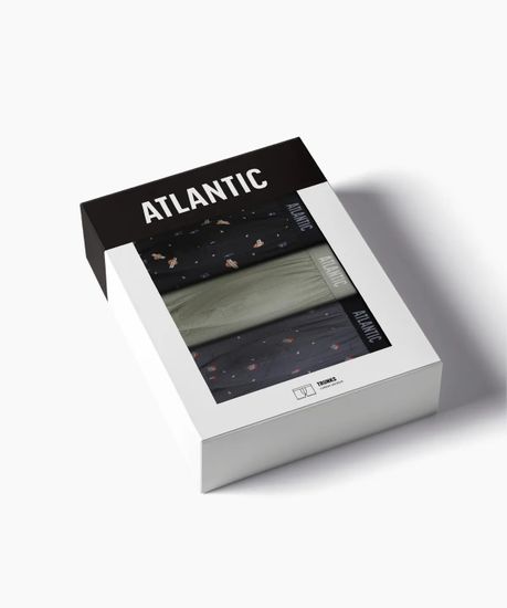 Трусы мужские боксеры (3шт) Atlantic 3MH-211, черный + светло-зеленый + графитовый