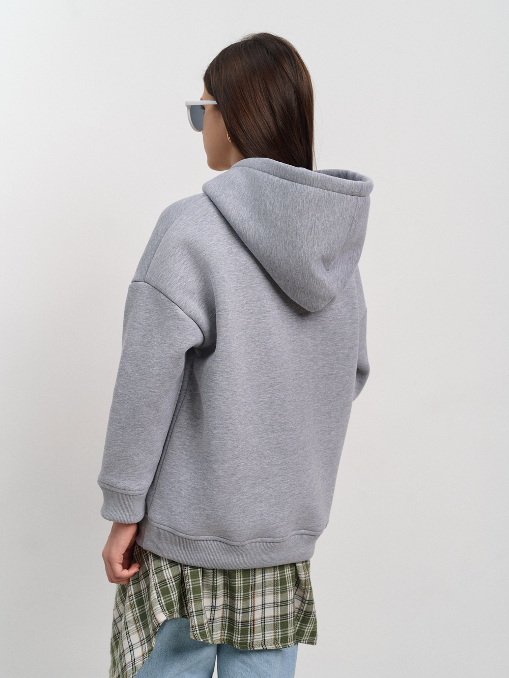 Толстовка с капюшоном для девочки  "Basic" меланж