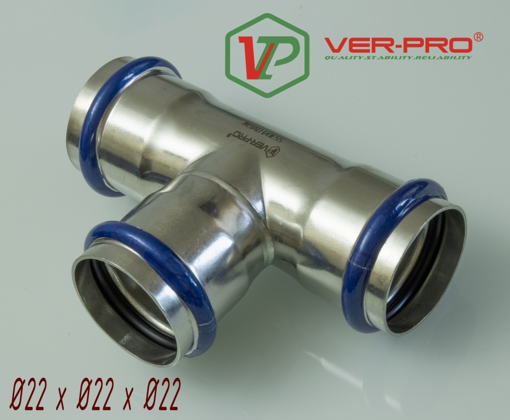 НЕРЖ Тройник  22*22*22  "VER-PRO"  (40/4шт)