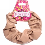 Резинка для волос 1шт «KRASSA», микс 6 цветов (черный, золотой, серебряный, пудровый, горчичный, кофе с молоком), d- 12,5 см