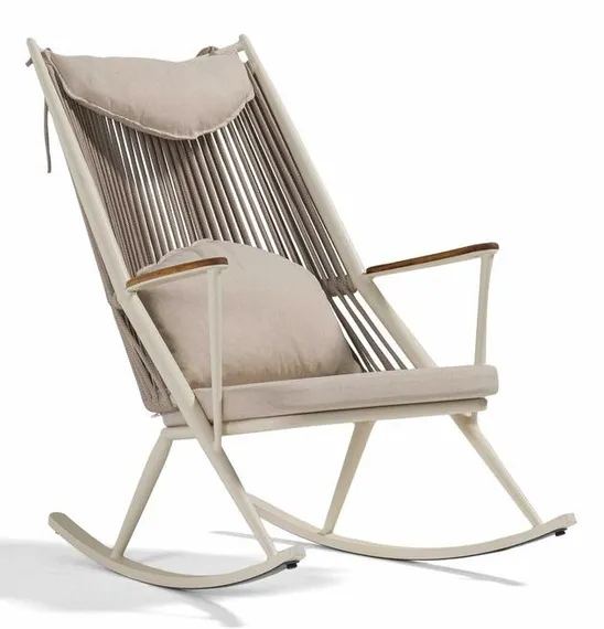 Кресло-качалка плетеное с пуфом X-Type,