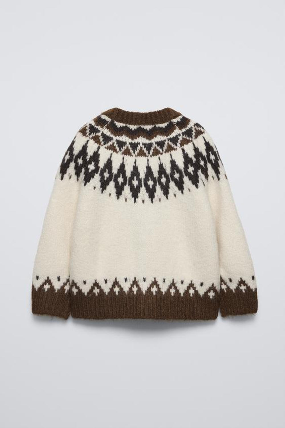 ZARA ЖАККАРДОВЫЙ КАРДИГАН, СВЕТЛО-КОРИЧНЕВЫЙ