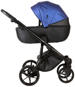Детская коляска Adamex Nola Deluxe 2 в 1 N-SD13 (СИН. ПЕРЛ. КОЖА + ЧЕРН. КОЖА)