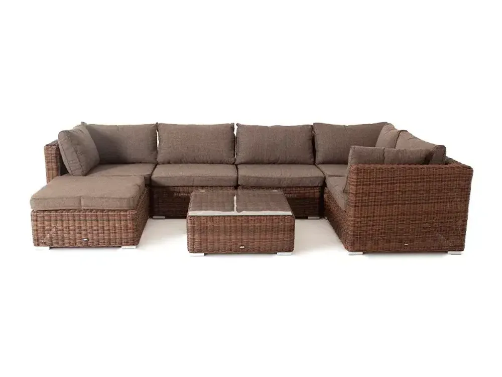 "Лунго" модуль диванный прямой с подушками, цвет коричневый