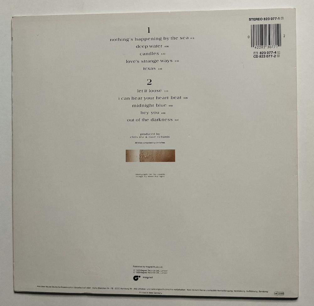 Винтажная виниловая пластинка LP Chris Rea Water Sign (Germany 1983)