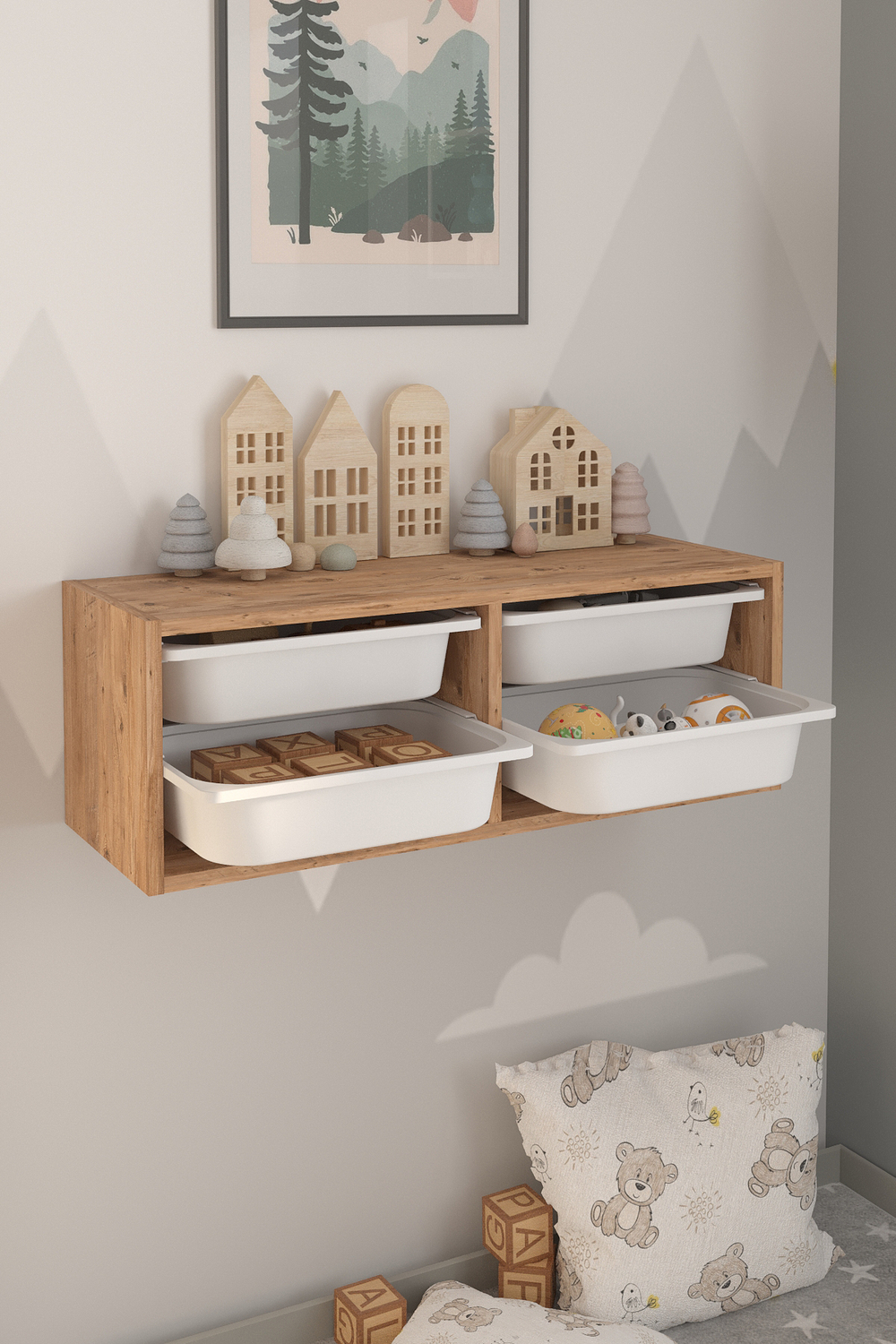 Стеллаж AYCA подвесной - сосна