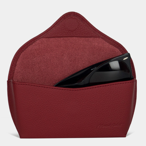 Футляр для очков Soleil из кожи теленка, вишневого цвета