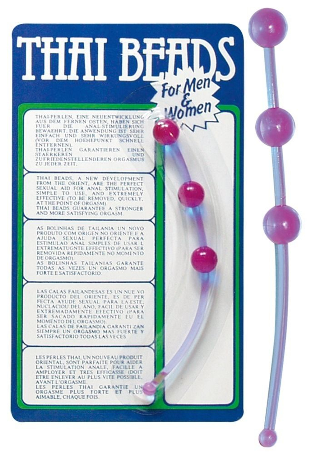 Фиолетовая анальная цепочка Thai beads - 15,5 см. (Цвет: фиолетовый)