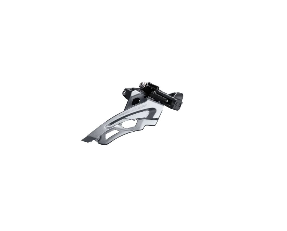 Переключатель передний Shimano Deore, M6000, 3x10 скоростей, верхняя тяга, 42T, средний хомут 34.9мм, угол наклона 66-69°, черно-серебристый OEM