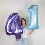 Шар (40"/102 см) Цифра, 1, Голубой