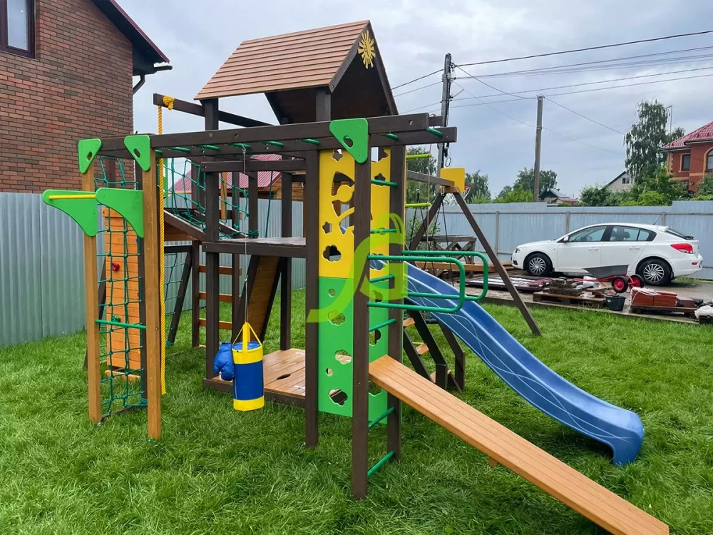 Детская площадка Спорт 2 с качелями гнездо 100см