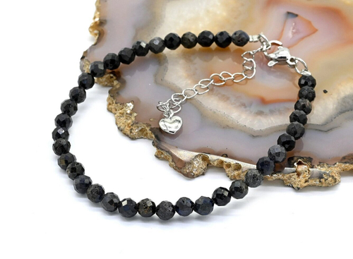 Браслет из сапфира шарик гр. 4 мм., 18 см