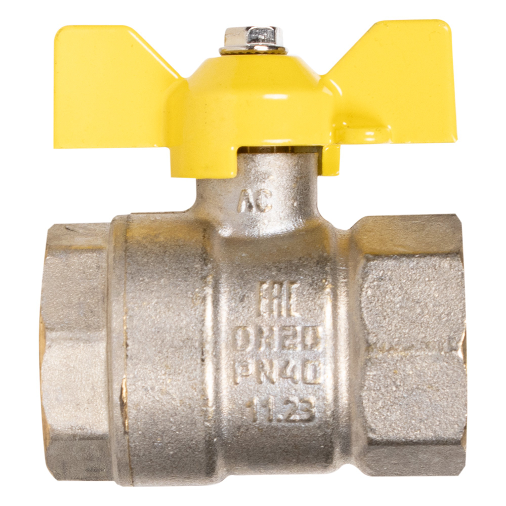 Кран шаровой латунный LD Pride 47.20.В-В.Б GAS (бабочка)