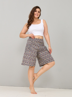 Юбка-шорты Ю-004/цветочки-желтооранжевые