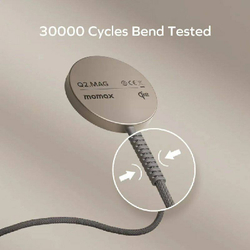 Беспроводное зарядное устройство MOMAX Qi2/Q2. Natural Titanium