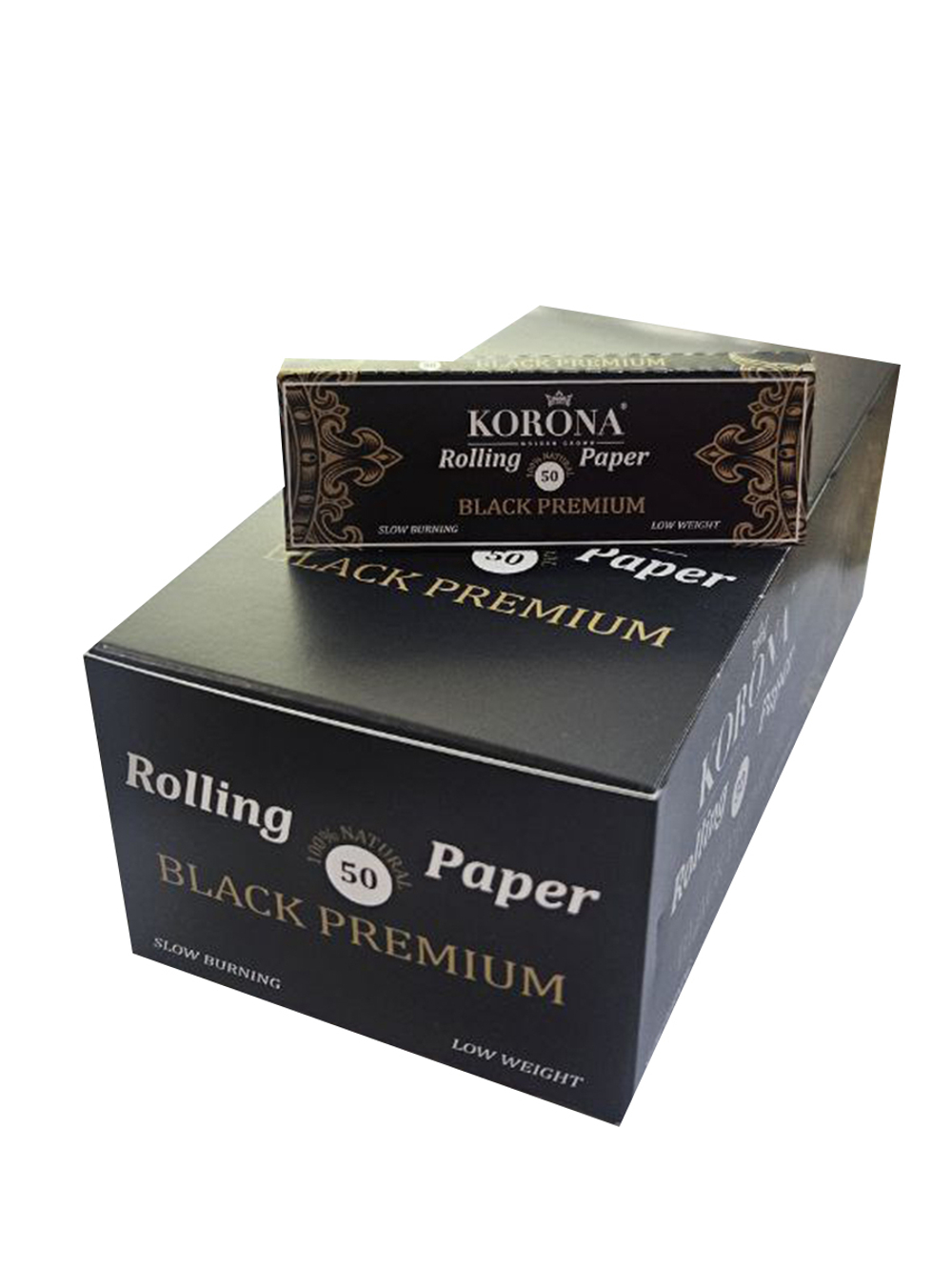Бумага для сигарет блок "Korona" Black Premium 70мм 50л*50шт