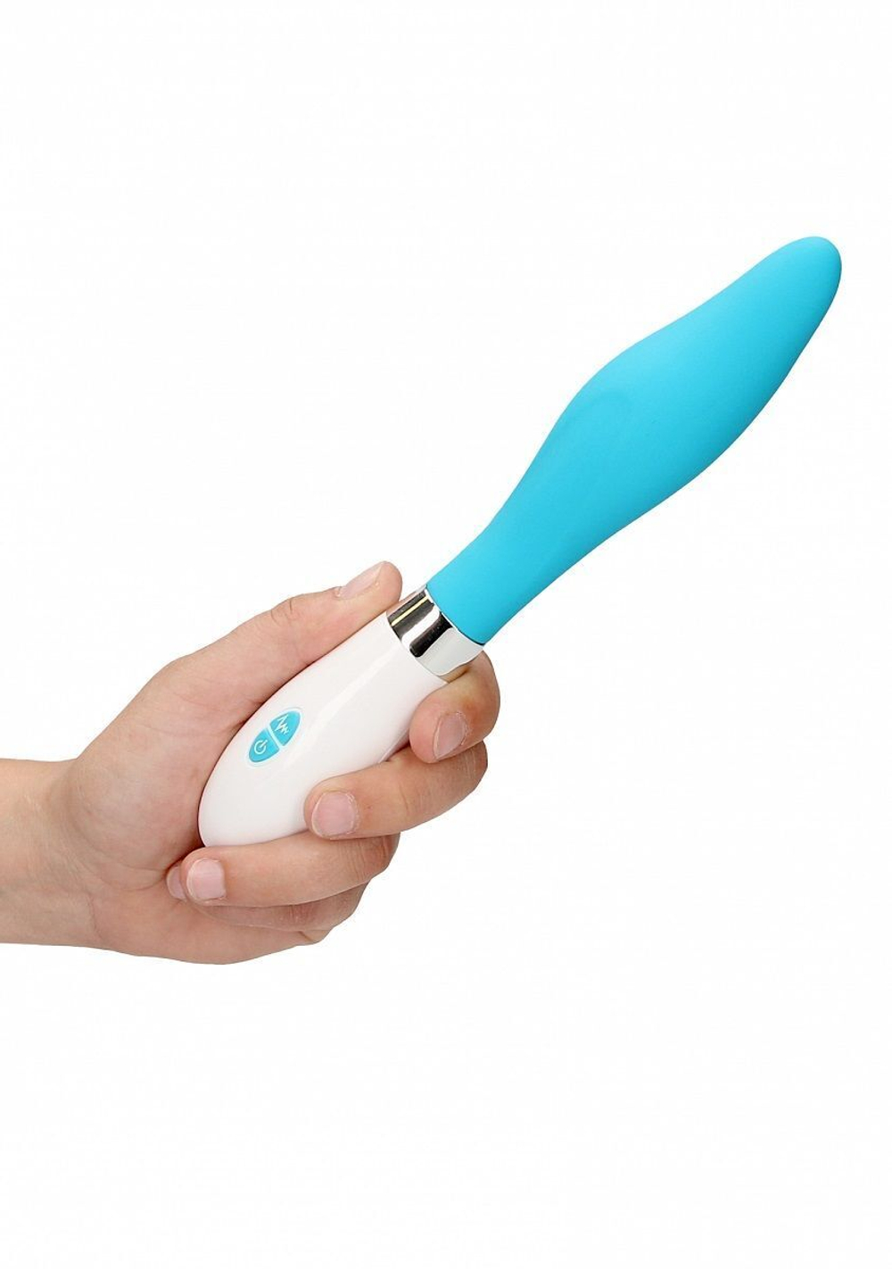 Бирюзовый фигурный вибратор Athamas - 22,7 см. (Цвет: бирюзовый)