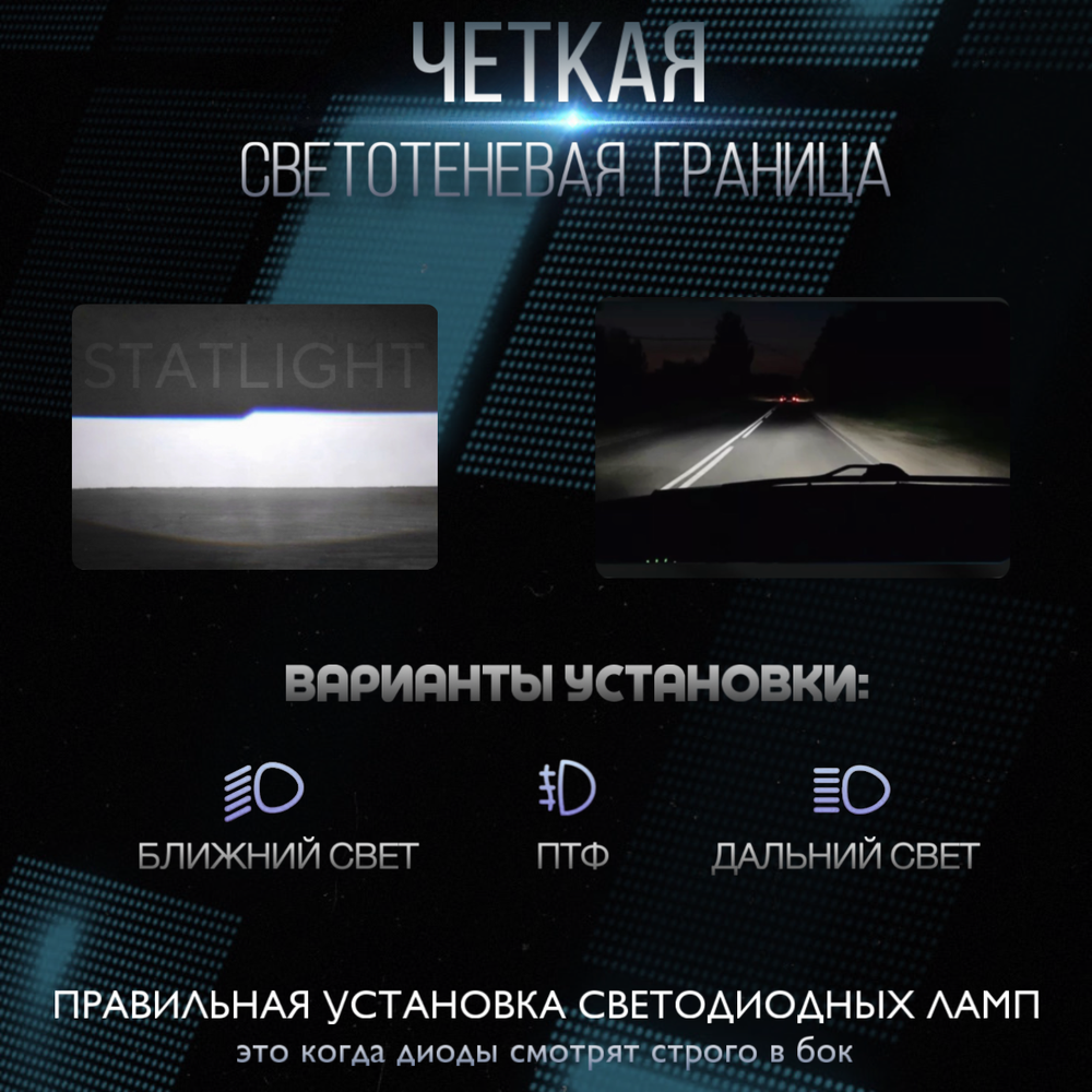 Светодиодные лампы H4, диодные лампы H4 led, 6000к