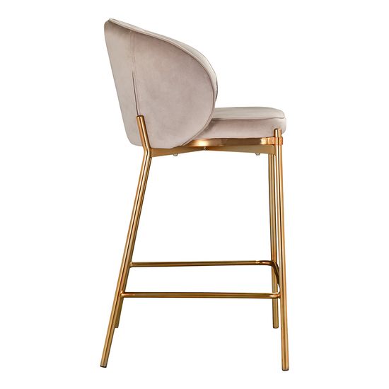 Стул полубарный coral, велюр, серо-бежевый