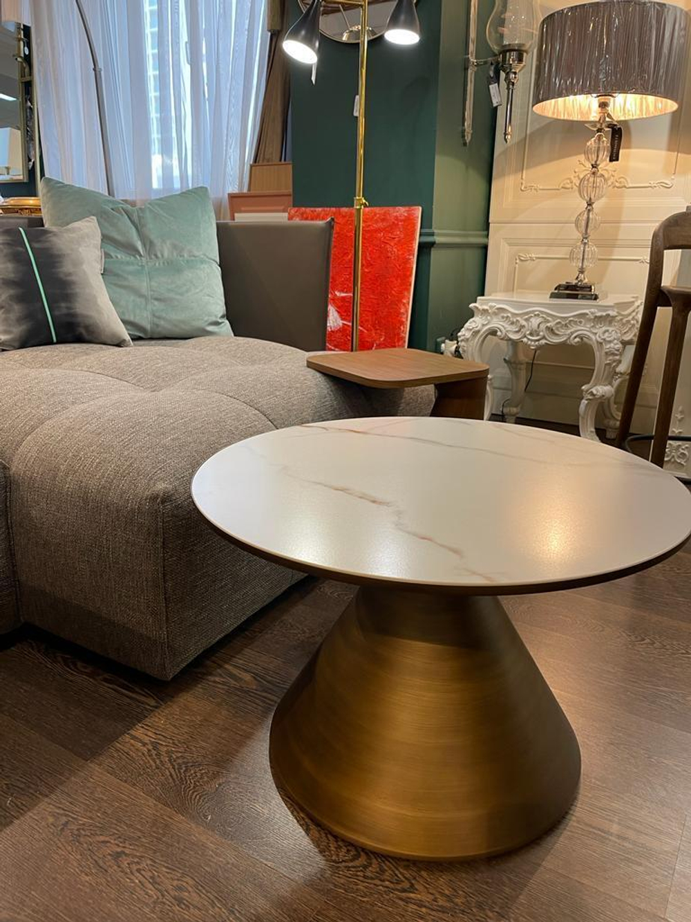 Стол журнальный CT9346CI (D70) белый керамика