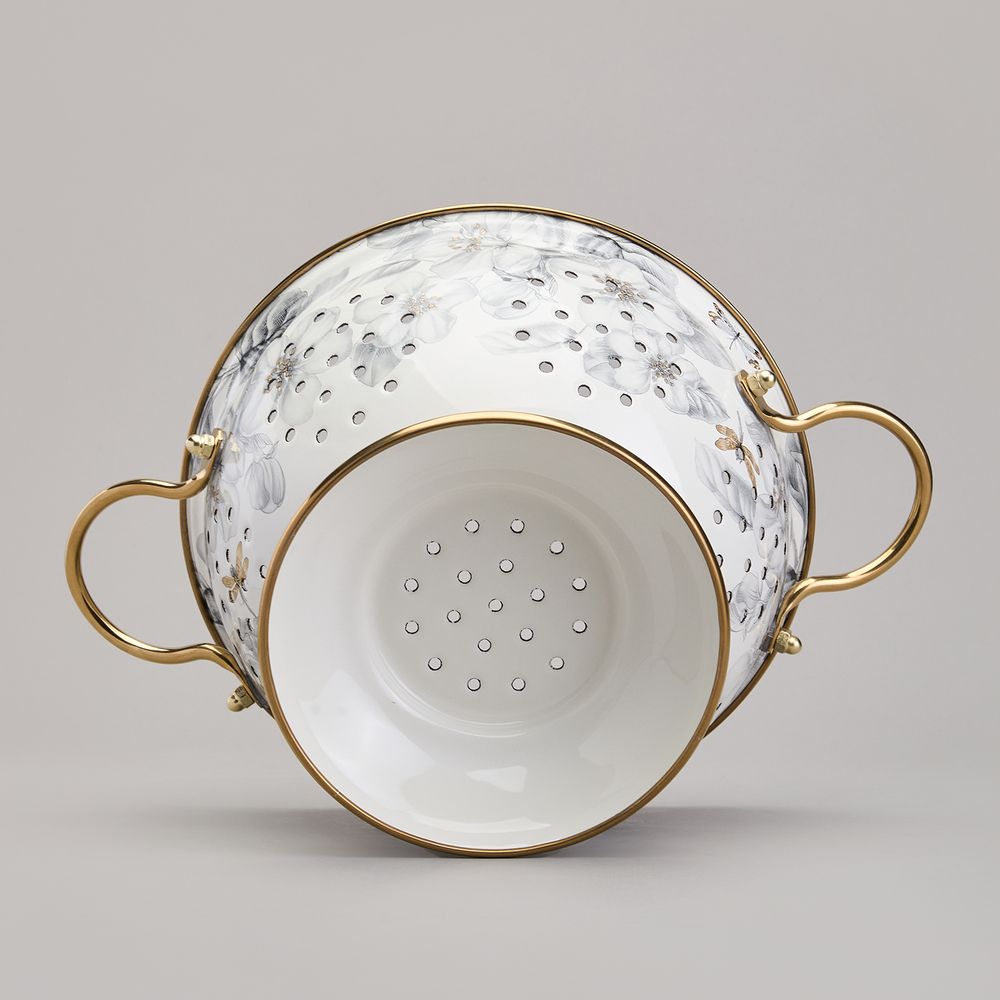 ДУРШЛАГ AGNESS ЭМАЛИРОВАННЫЙ, СЕРИЯ ЯБЛОНЕВЫЙ САД, 20СМ H=14СМ D=20СМ