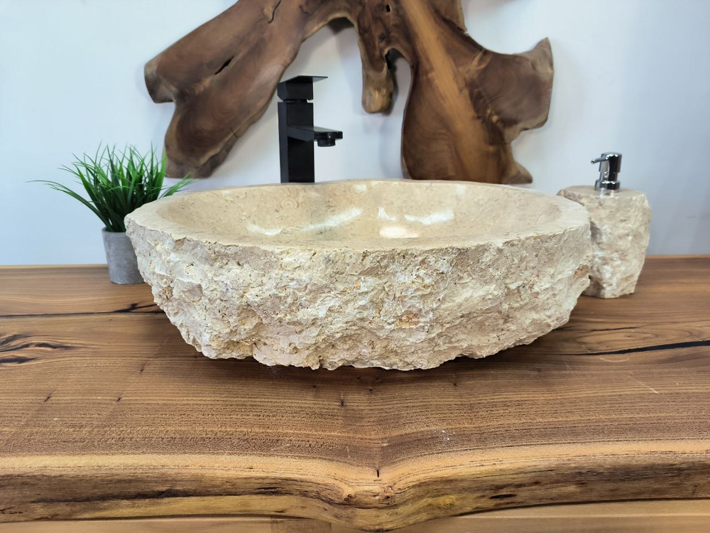 Раковина из мрамора Erozy Cream EM-65718 52х41х15 из натурального камня