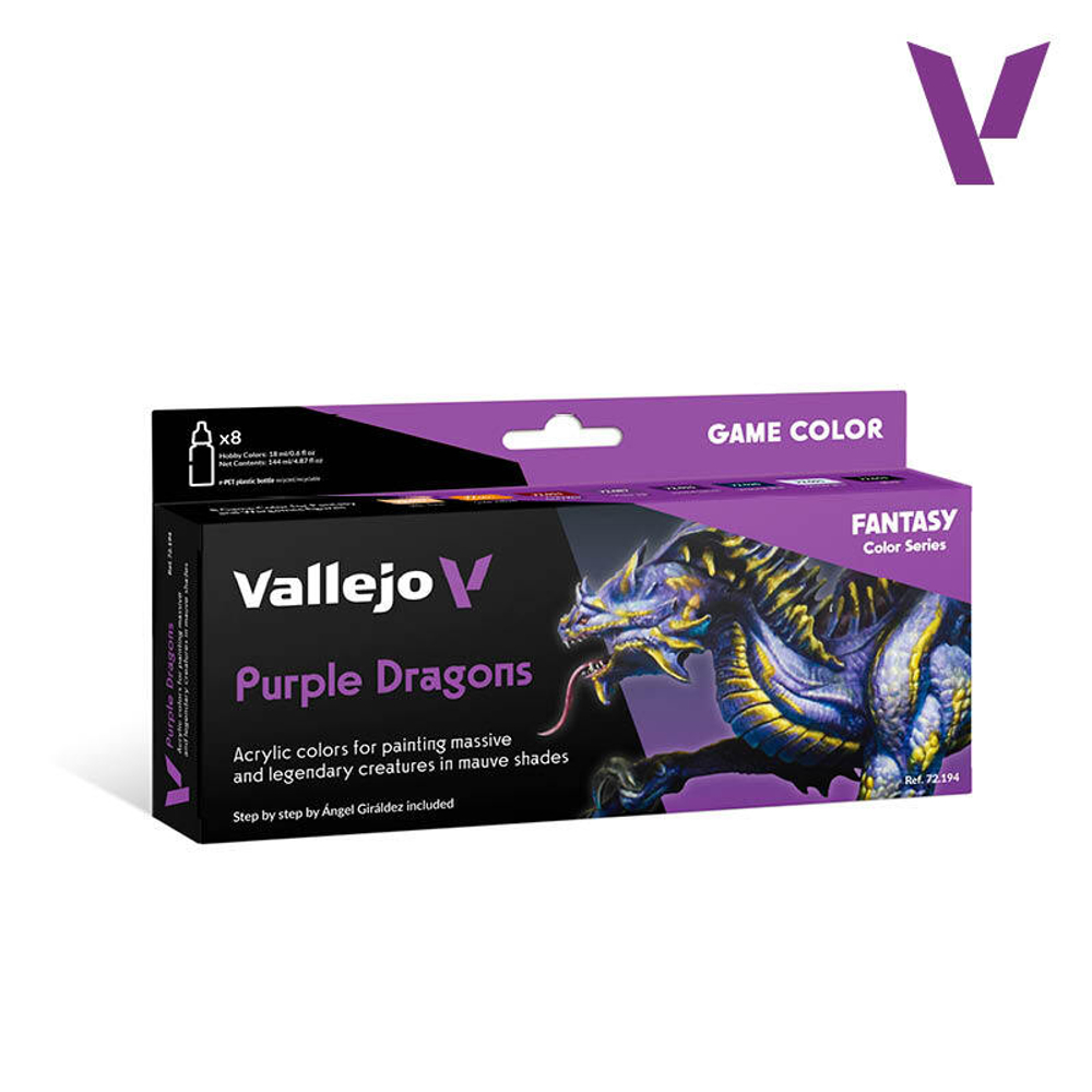 Набор красок Vallejo Game Color Set: Purple Dragons by A.Giraldez - обновленная формула 2024
