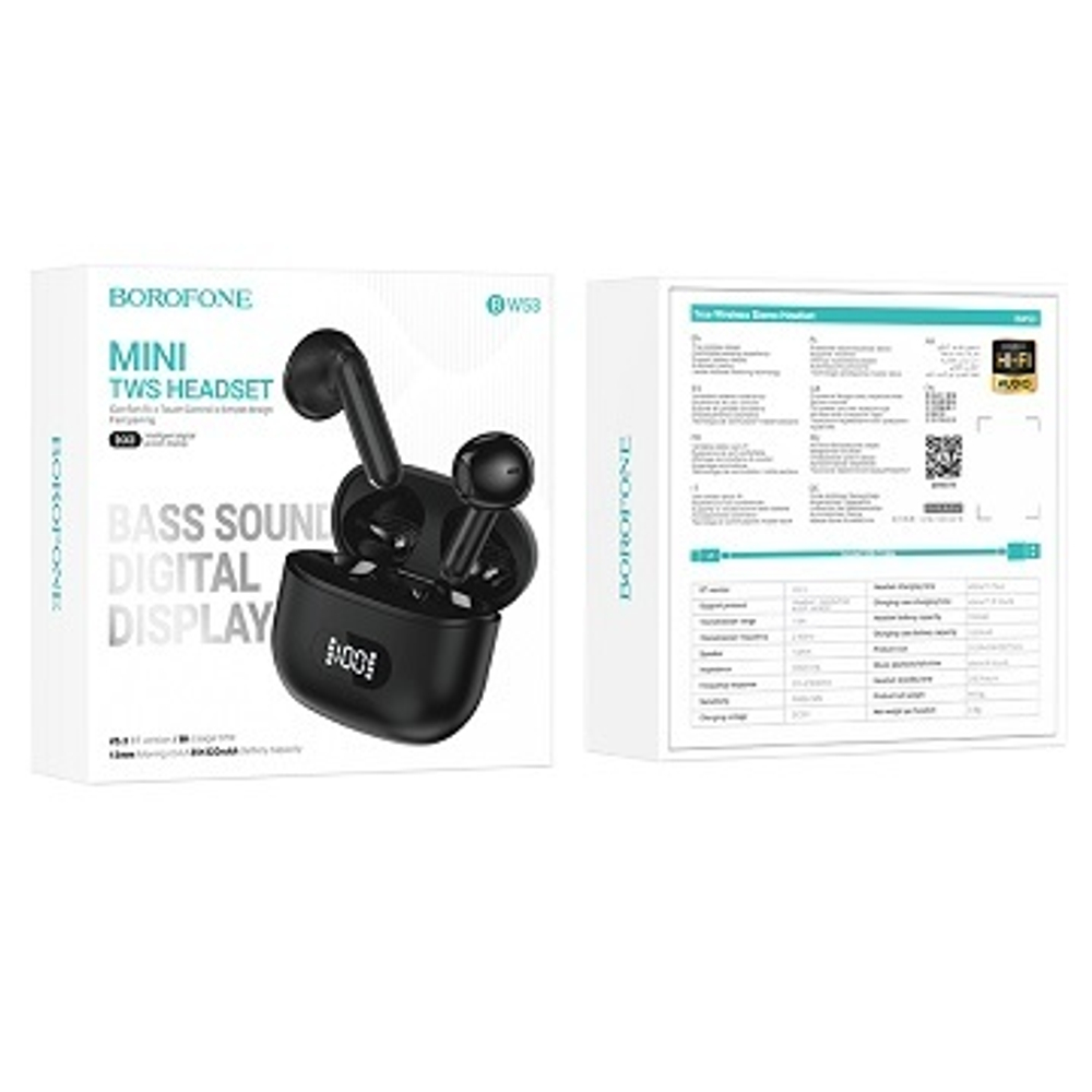 Беспроводные наушники TWS BOROFONE BW53 (черный)