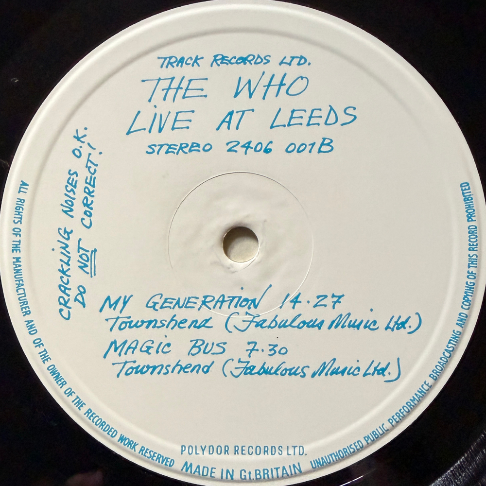 The Who ‎– Live At Leeds (Англия 1970г.)