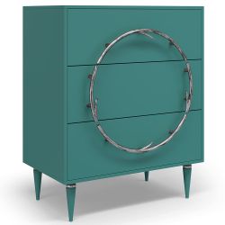 Комод Арт Колор matte Классик Сильвер с 3 ящиками Пастельно-синий матовый