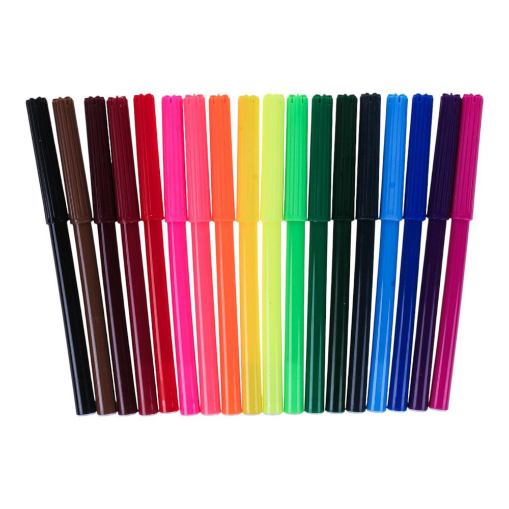 Фломастеры "Панда" 18 цветов, вентилируемый колпачок, ПВХ упаковка