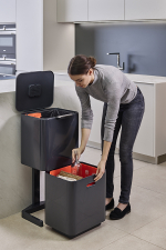 Контейнер для мусора с двумя баками totem max, 60 л, графит