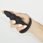 Черная силиконовая анальная пробка - 12,5 см. (Цвет: черный)