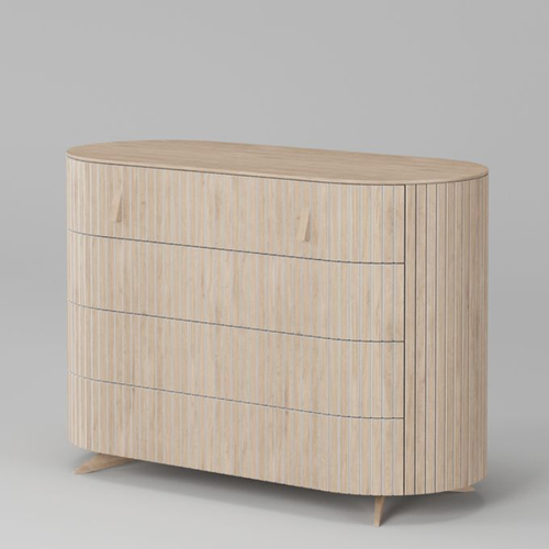 Комод 4 ящика Эклипс (беленый дуб), 126x87x54 см