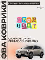 Коврики ЭВА в багажник с накладками на задние сидения для Changan UNI-S рестайлинг (CS55 Plus рестайлинг 2) 2025-2026г