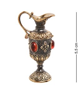 AM-3164 Фигурка «Кувшин Цветок востока» (латунь, янтарь)