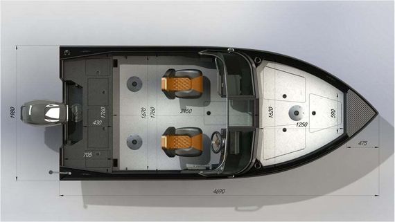 Катер-лодка алюминиевая ALBAKORE 470 fish Lite