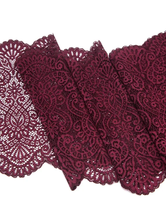 03-251 ОПТ Кружево эластичное 22 см, бордо